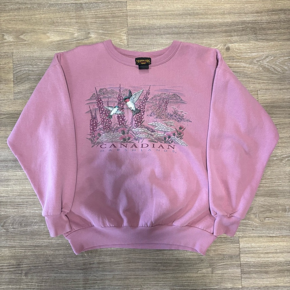 Vintage Canadian Marshland Birds Crewneck L
